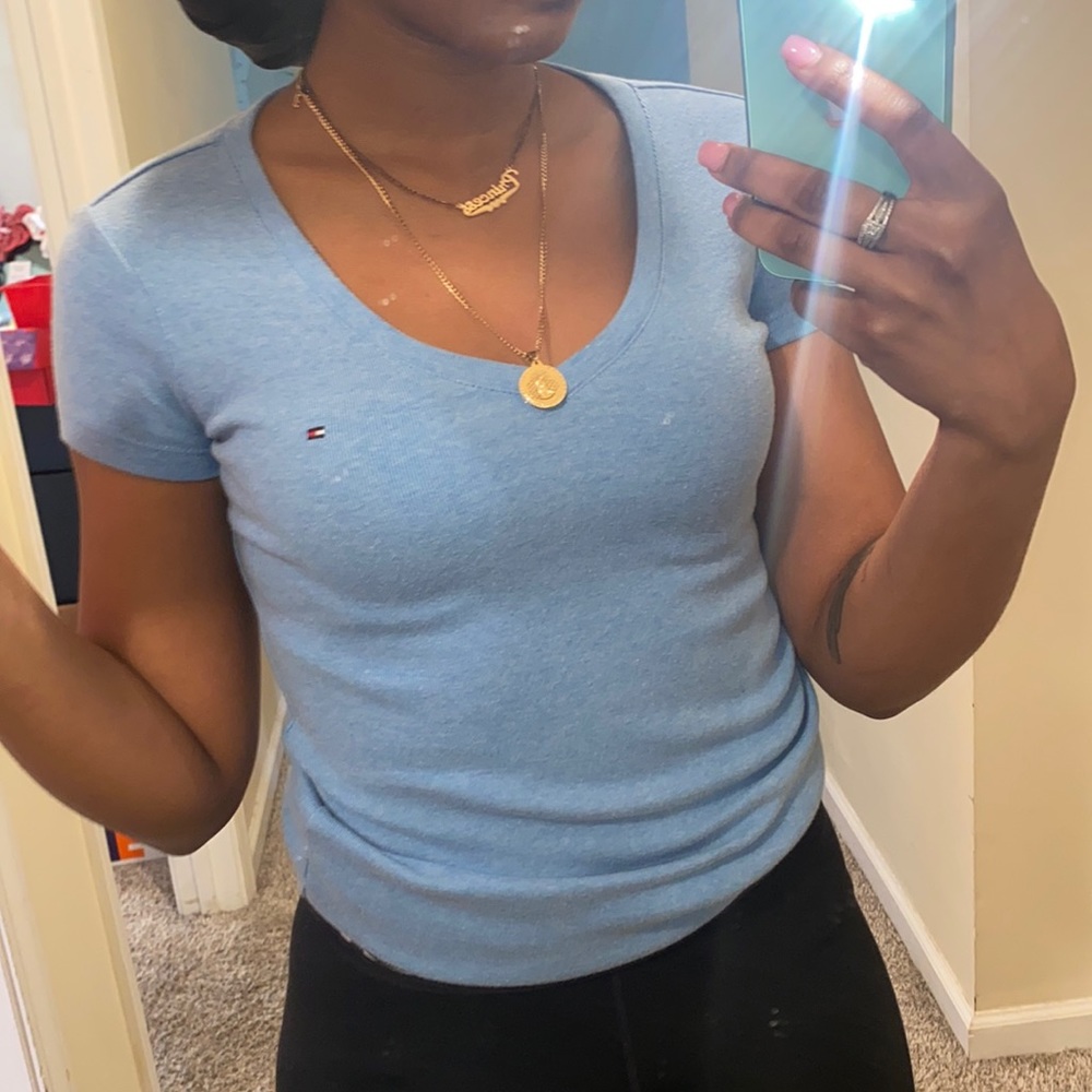 tommy hilfiger shirt in baby blue